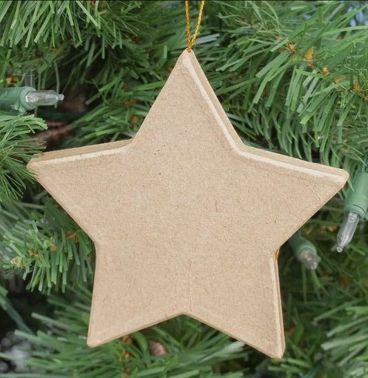 Paper Mache Flat Star Ornament