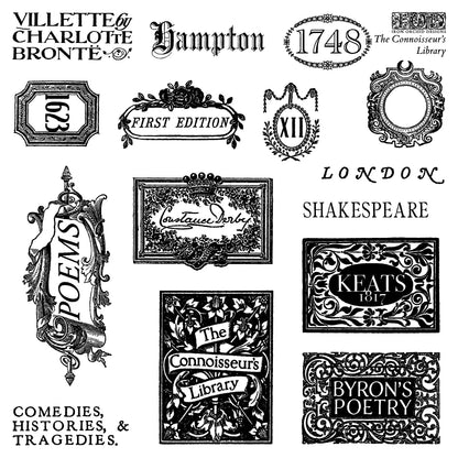 The Connoisseur’s Library IOD 6x6 Stamp Set