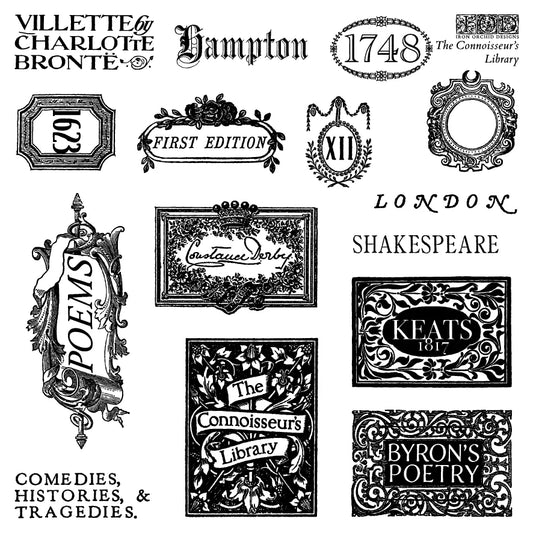 The Connoisseur’s Library IOD 6x6 Stamp Set