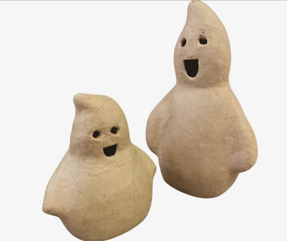 Paper Mache Halloween Ghosts (Set of 2)