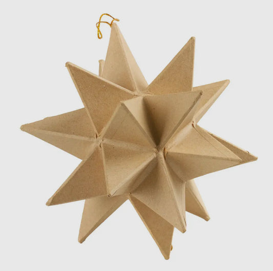 Paper Mache Moravian Star Ornament 6” Dia
