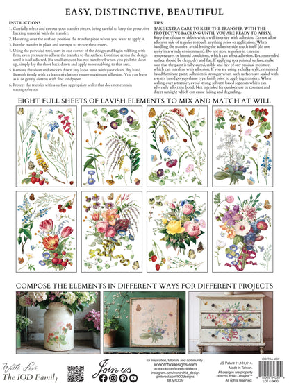 Marche’ des Fleurs IOD Transfer 12x16 Pad