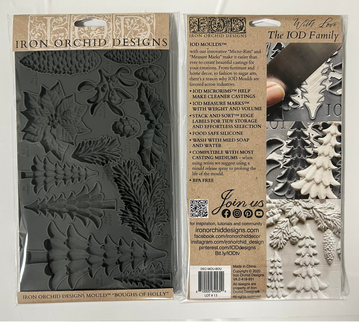 Boughs of Holly 6x10 IOD Mould
