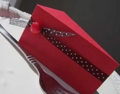 Paper Mache Cake Slice Shaped Box 4.5”x3.5”x2”