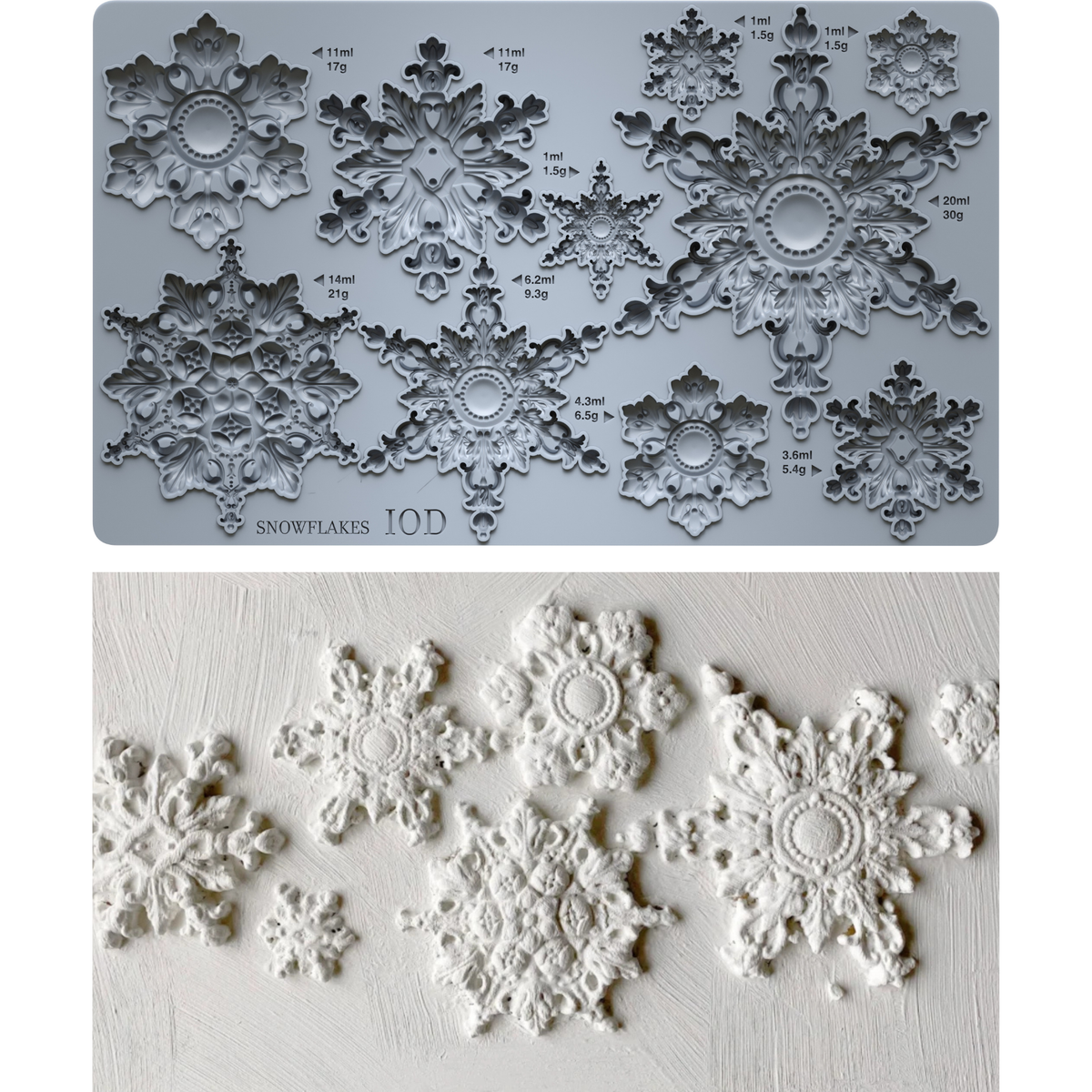 Snowflakes 6x10 IOD Mould