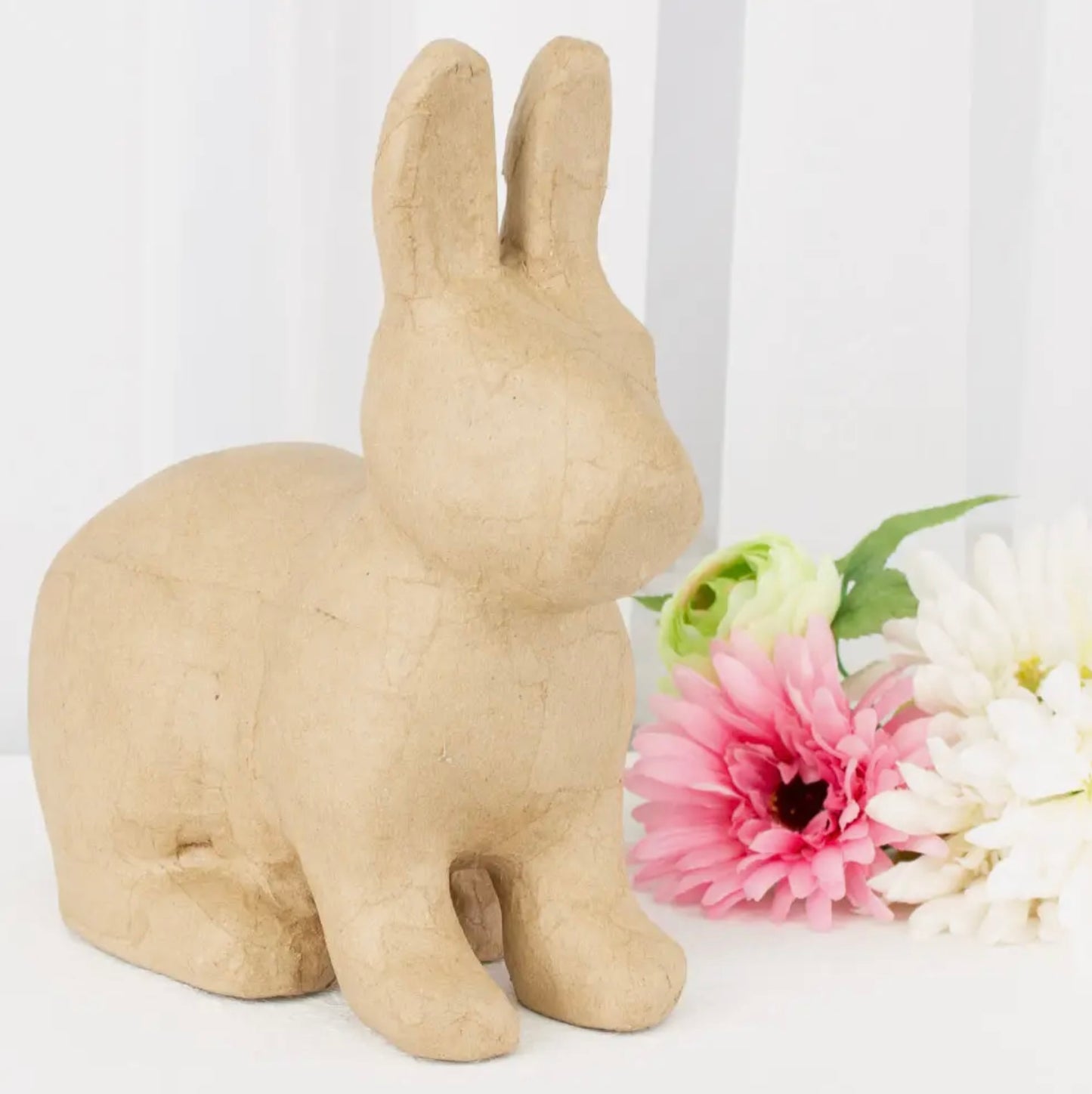 Paper Mache Bunny 9”x4”x10”