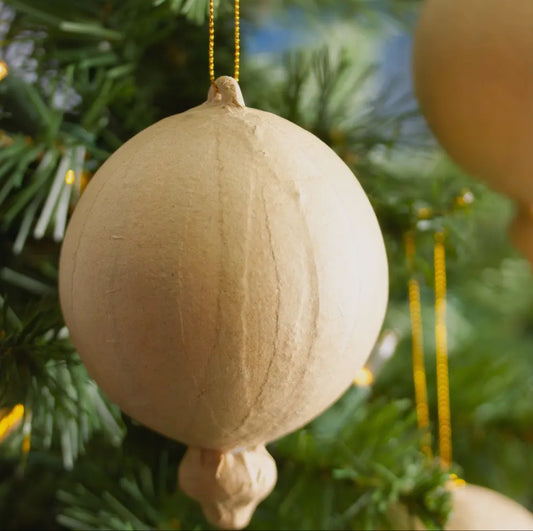 Paper Mache Christmas Ornament 4”x3”