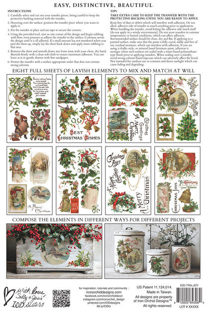 Christmas Joy IOD 8x12 Transfer Pad