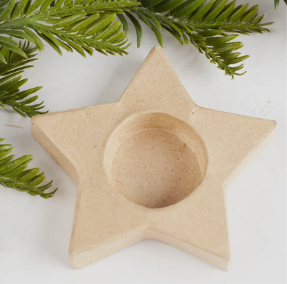 Paper Mache Star Tealight Candle Holder
