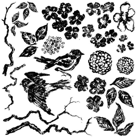 Birds Branches & Blossoms IOD Stamp