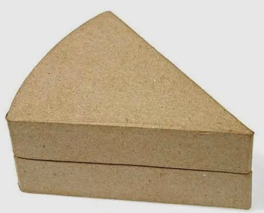 Paper Mache Cake Slice Shaped Box 4.5”x3.5”x2”