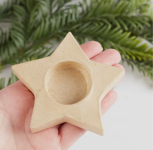 Paper Mache Star Tealight Candle Holder