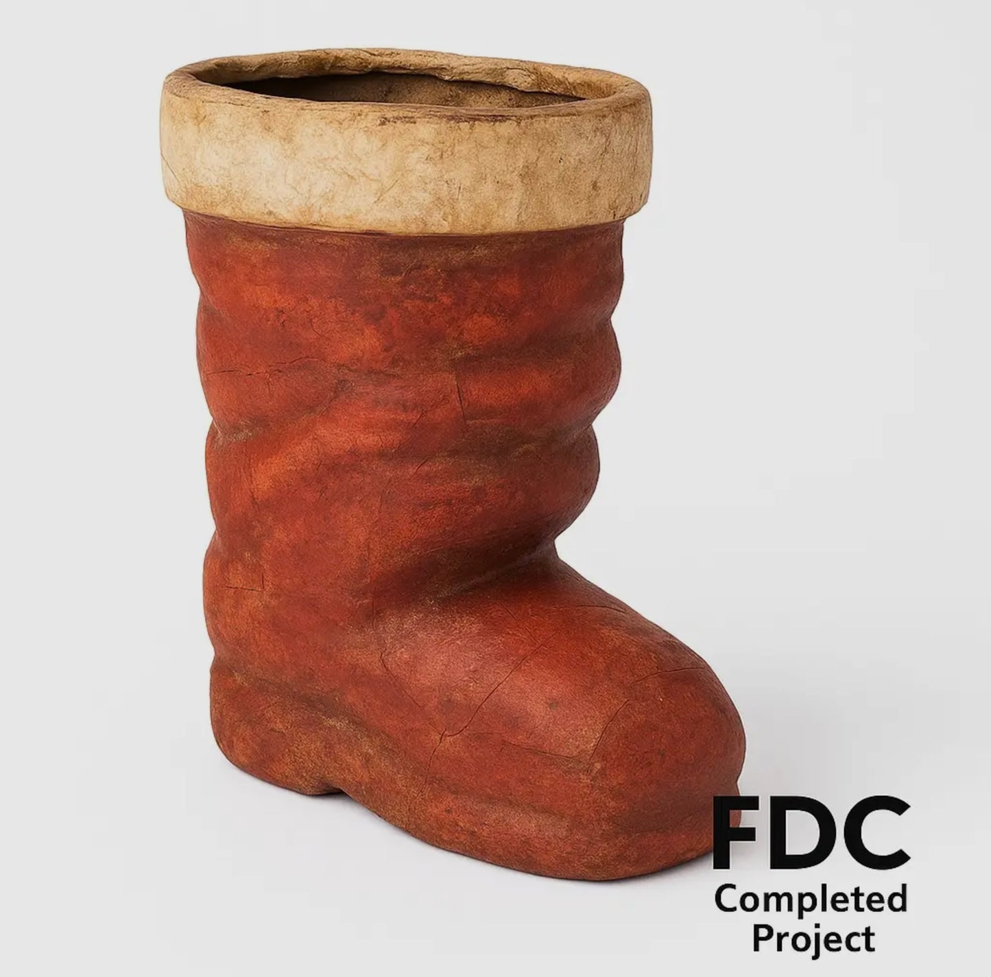 Paper Mache Santa Boot 11 1/2”