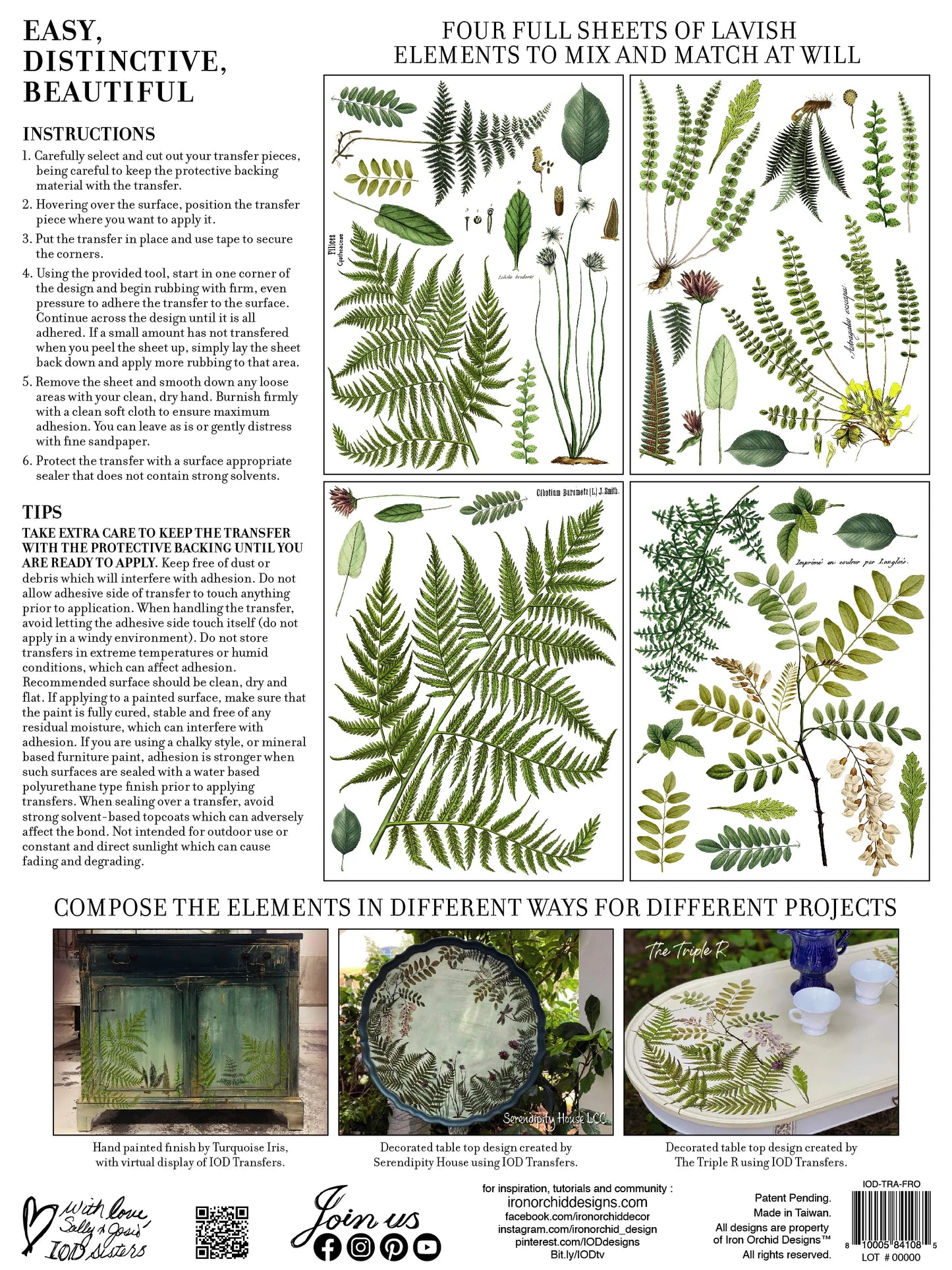 Fronds Botanical IOD Transfer Pad