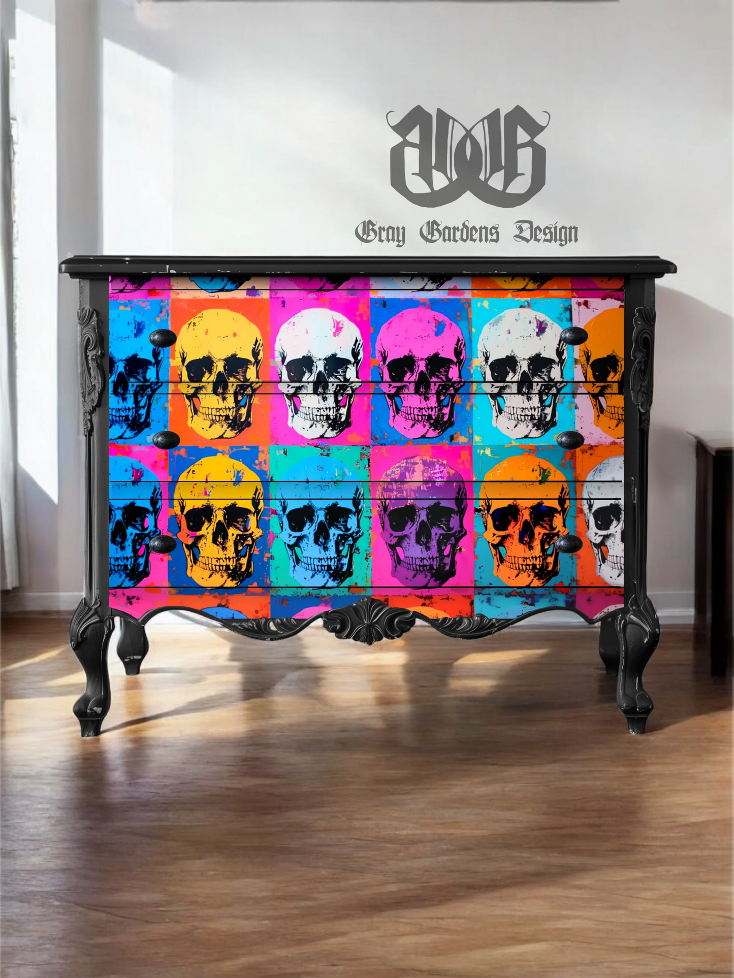 Pop Art Skulls Decoupage Paper