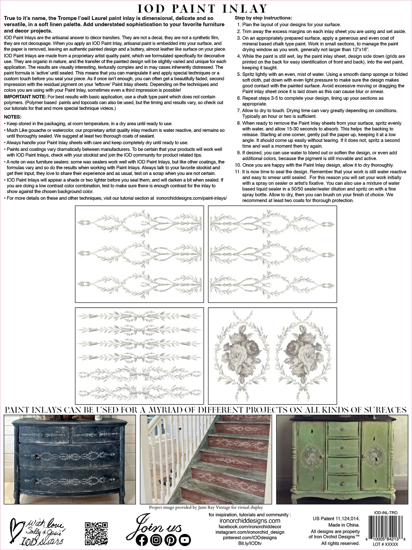 Trompe L'Oeil Laurel IOD Paint Inlay Pad