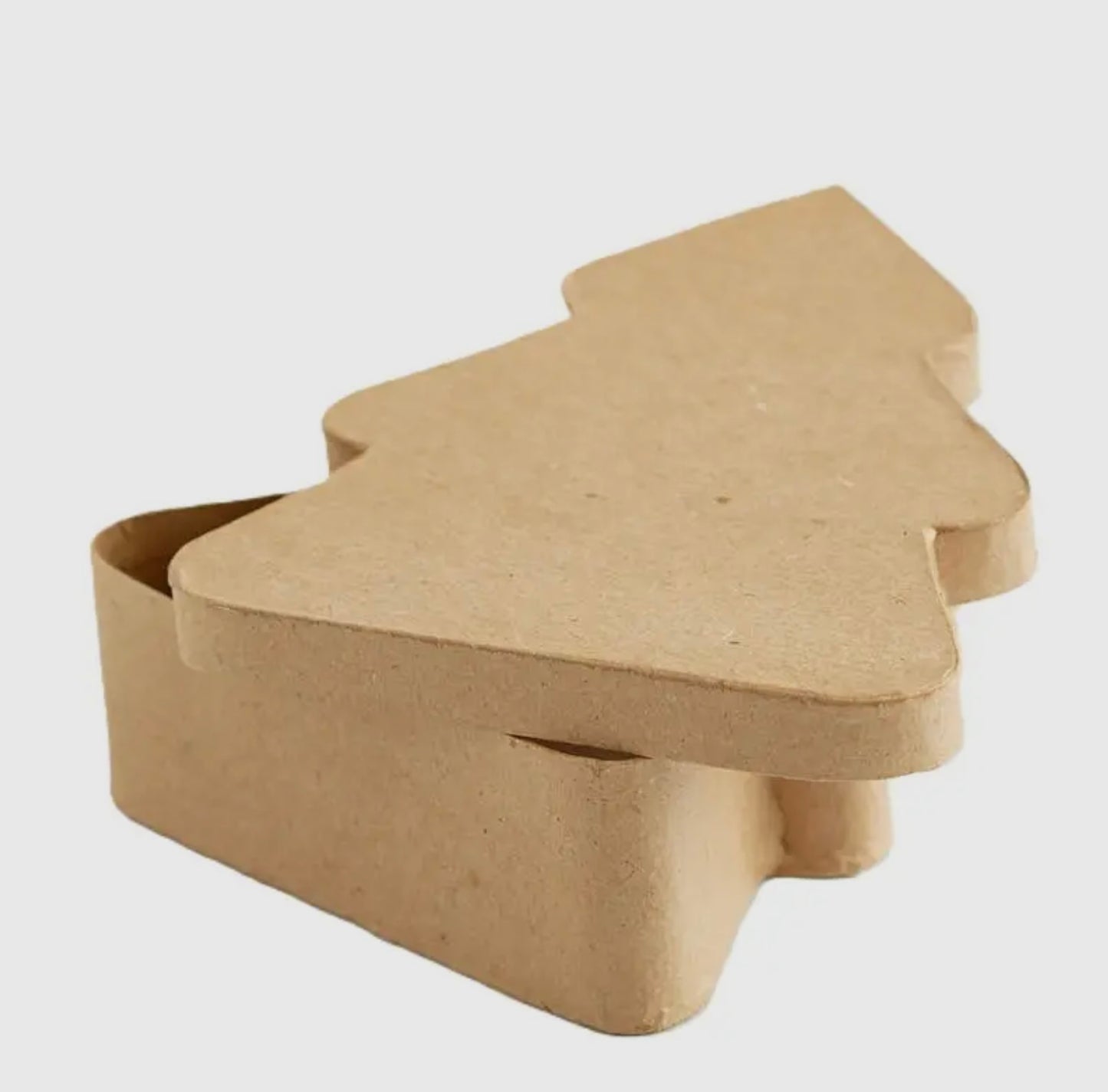 Paper Mache Christmas Tree Box 5.25”x4.25”