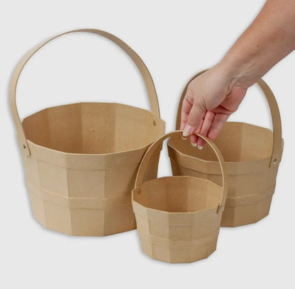 Paper Mache Set/3 Nested Baskets