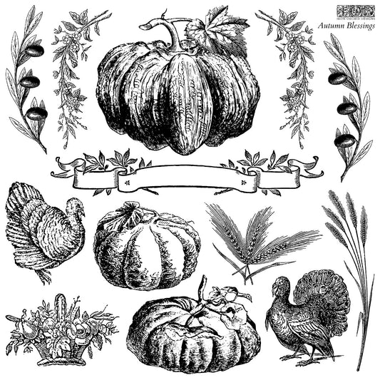 Autumn Blessings IOD Stamp