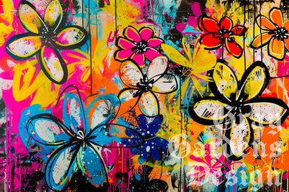 Graffiti Flowers Decoupage Tissue Paper