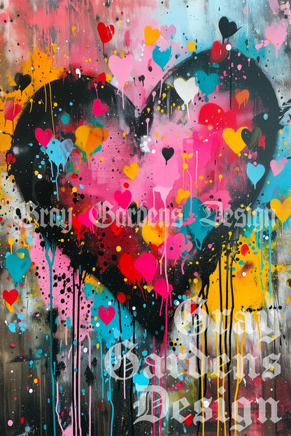 Graffiti Heart Decoupage Tissue Paper