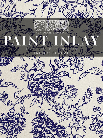 Indigo Floral IOD Paint Inlay Pad