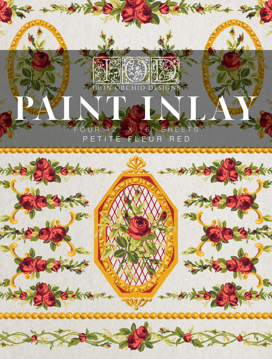 Petite Fleur Red Paint Inlay Pad