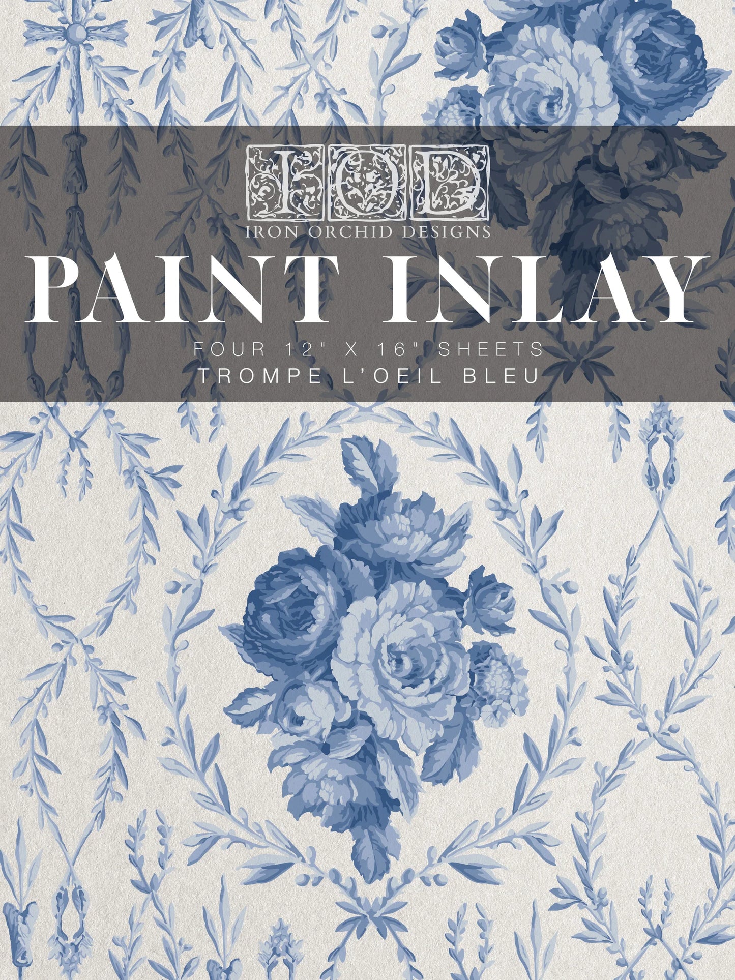 Trompe L'Oeil Bleu IOD Paint Inlay Pad