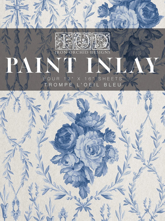 Trompe L'Oeil Bleu Paint Inlay Pad